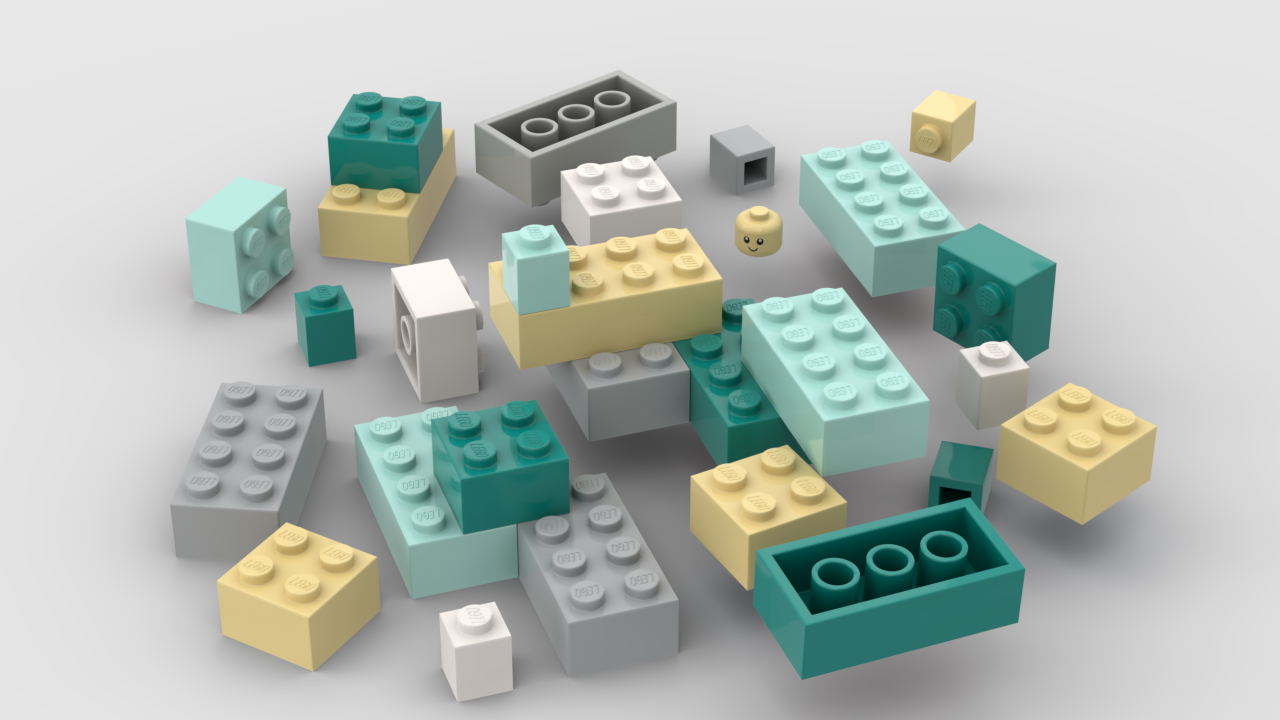Legobitar i expectrums färger. Foto: expectrum